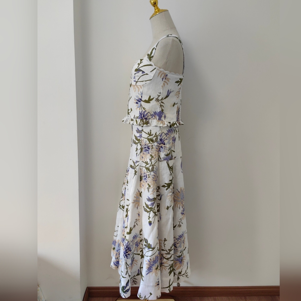 Reformation Anatolia Linen Two Piece Top And Skirt Set - Picture 9 of 15